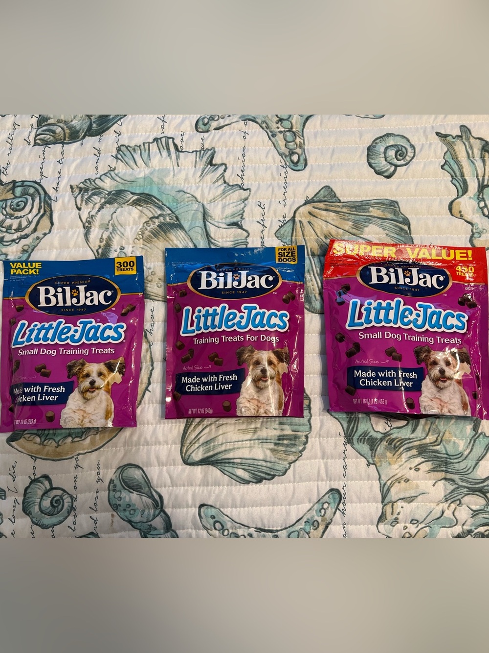 3 BilJac Little Jacs Small Dog Training Treats - 10oz, 12oz, & 16oz